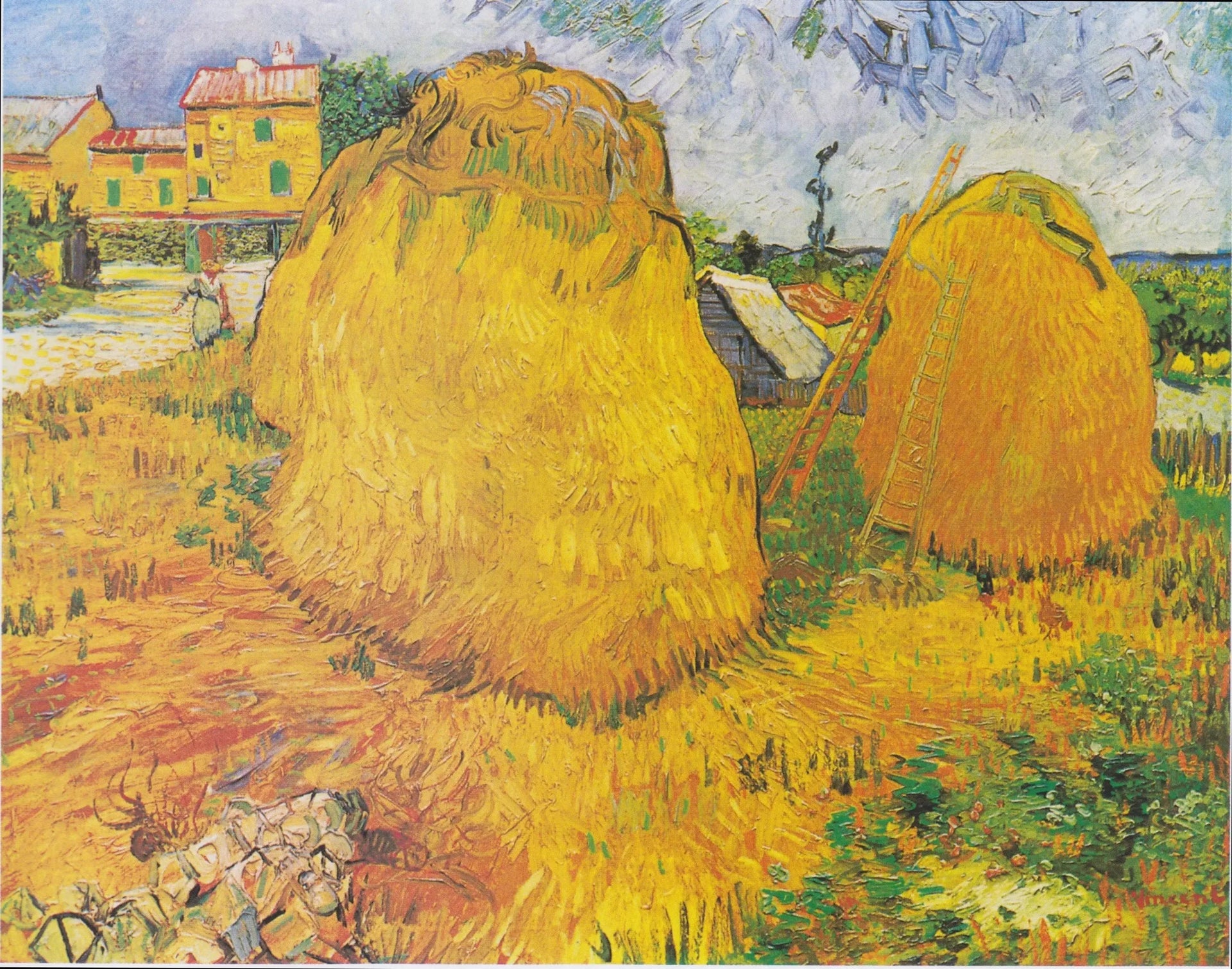 Meules de foin en Provence - Vincent van Gogh image 1 reproduction artisanale de tableau
