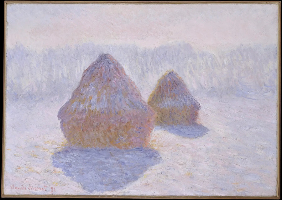กองฟาง, บรรยากาศฤดูหนาว - Claude Monet