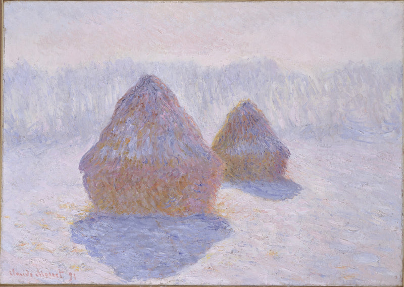 กองฟาง, บรรยากาศฤดูหนาว - Claude Monet