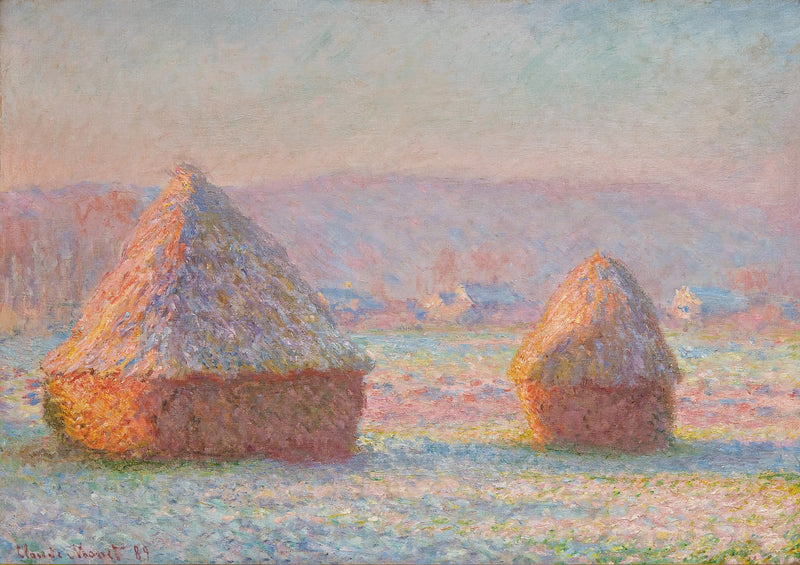 Les Meules เอฟเฟกต์เยลลี่สีขาว W1215 - Claude Monet