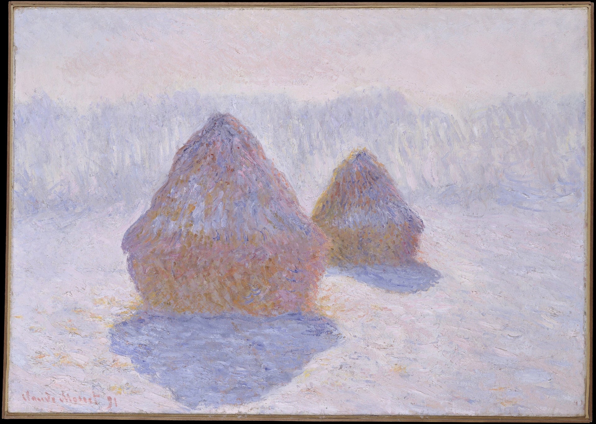 Meules, effet de neige et de soleil de Claude Monet, 1891 – Metropolitan Museum of Art 29.100.109, Wildenstein 1279