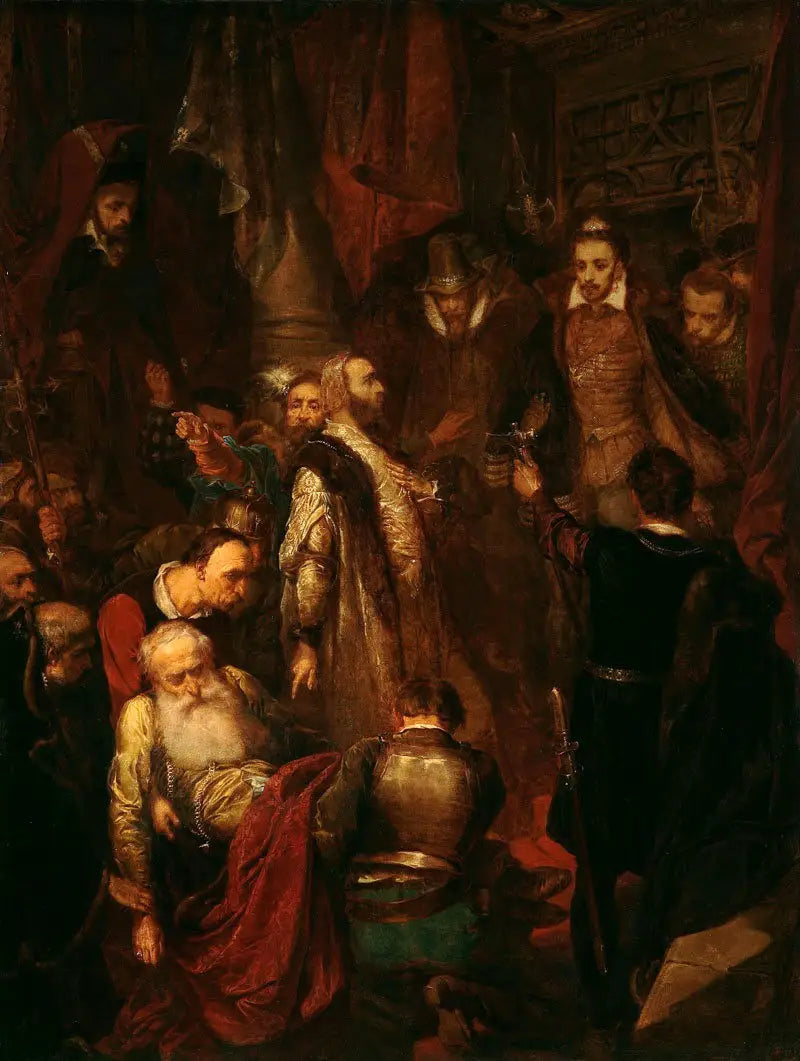 การฆาตกรรมของ Wapowski ในขณะพระราชพิธีบรมราชาภิเษกของ Henryk Walezy โดย Jan Matejko - Jan Matejko