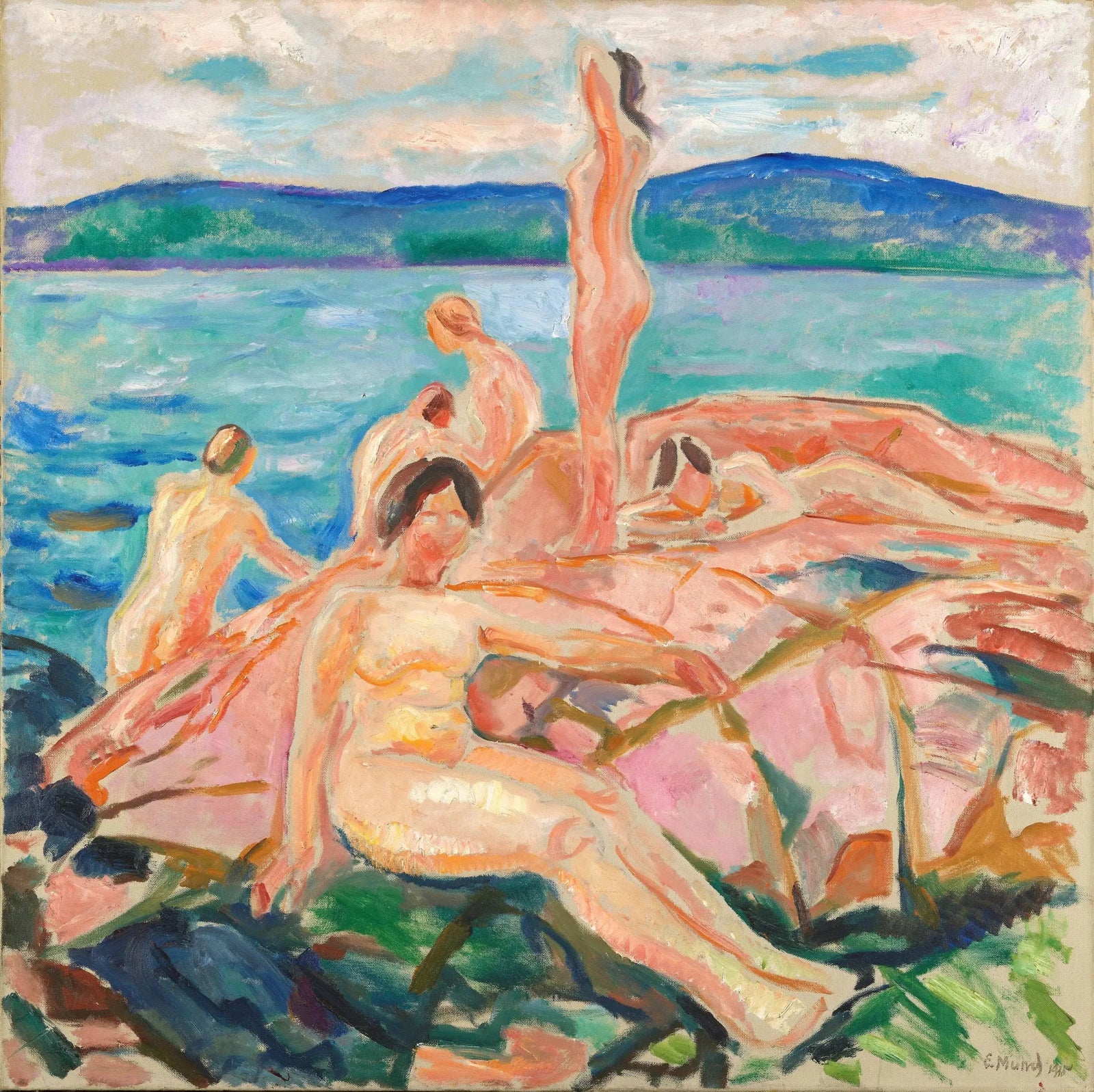 Milieu de l'été - Edvard Munch image 1 tableau peint à l’huile sur toile