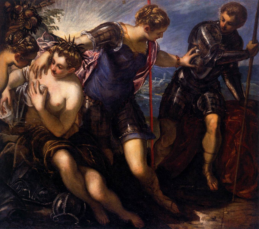 Minerve éloigne Mars de la Paix et de la Prospérité - Jacopo Tintoretto image 1 reproduction artisanale de tableau