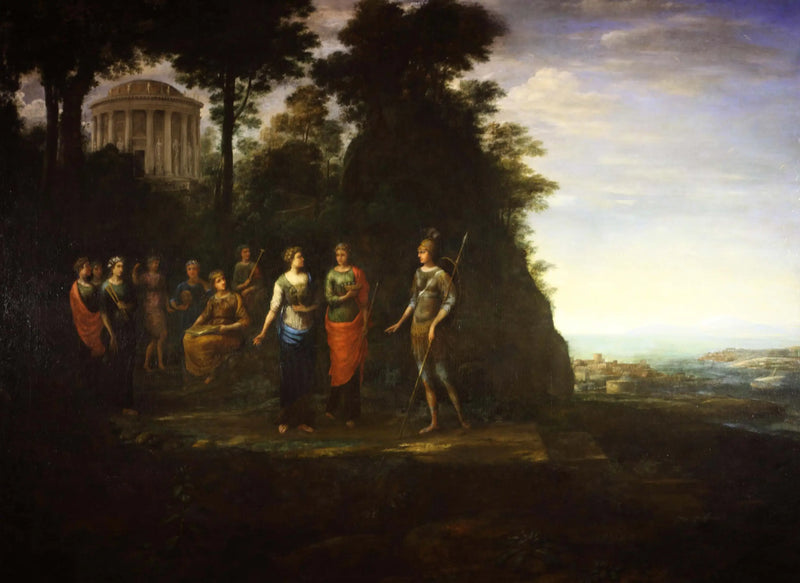 นักธนูเยี่ยมชมเทพีมูซ่าบนเขาพาร์นาสซัส - โคลด ลอเรน