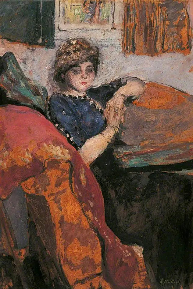 Mlle Nathanson dans l'atelier de l'artiste - Édouard Vuillard image 1 reproduction réalisée par Alpha Reproduction