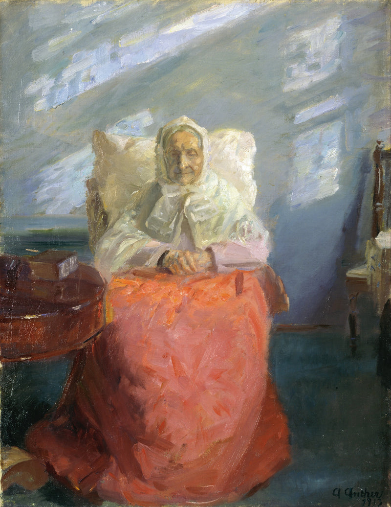 นาง Ane Brøndum ในห้องสีฟ้า - Anna Ancher