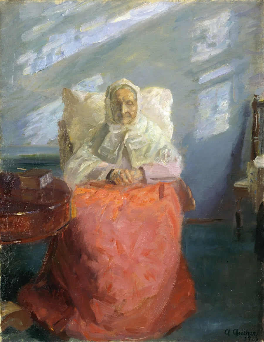 นาง Ane Brøndum ในห้องสีฟ้า - Anna Ancher