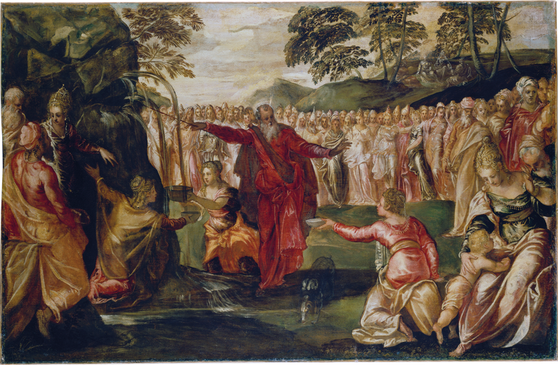 โมเสสตีบน้ำตก - จาค็อป Tintoretto