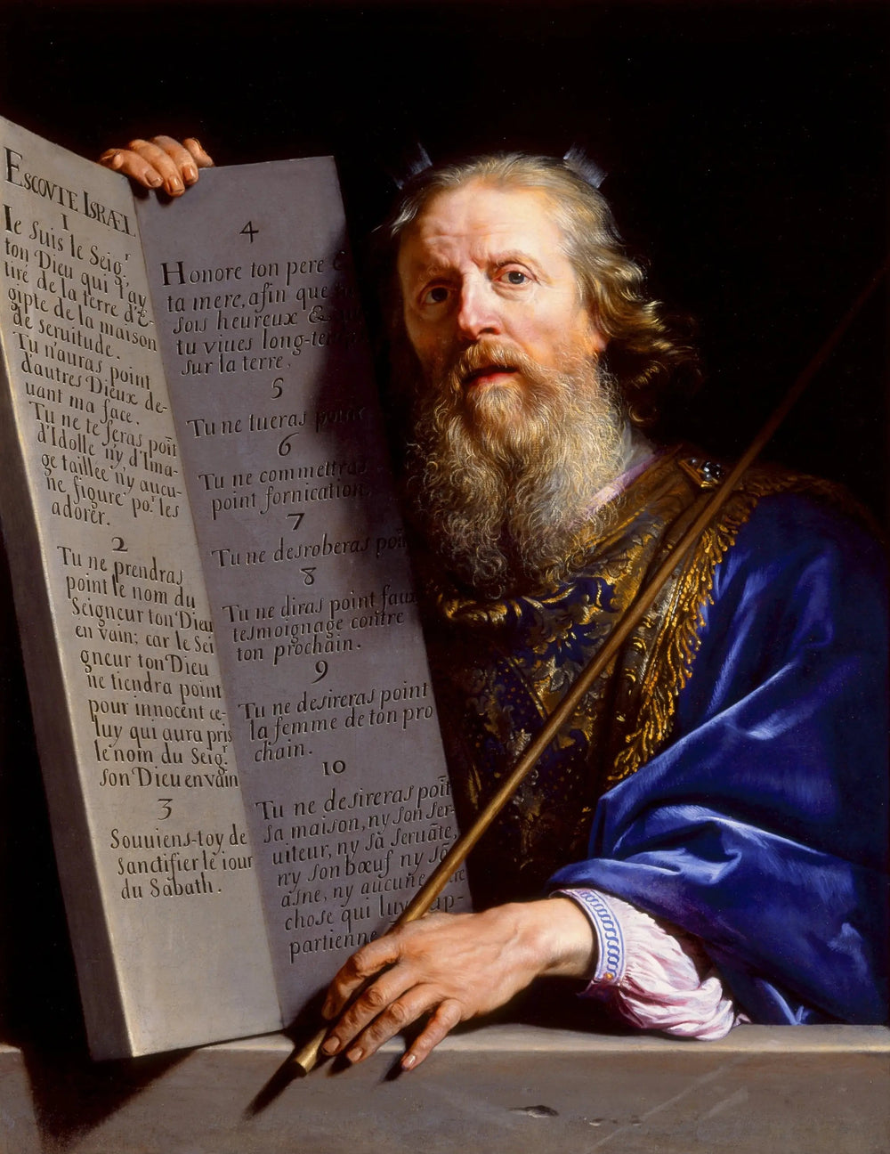 Moïse présentant les Tables de la Loi - Philippe de Champaigne image 1 copie peinte à la main à l’huile