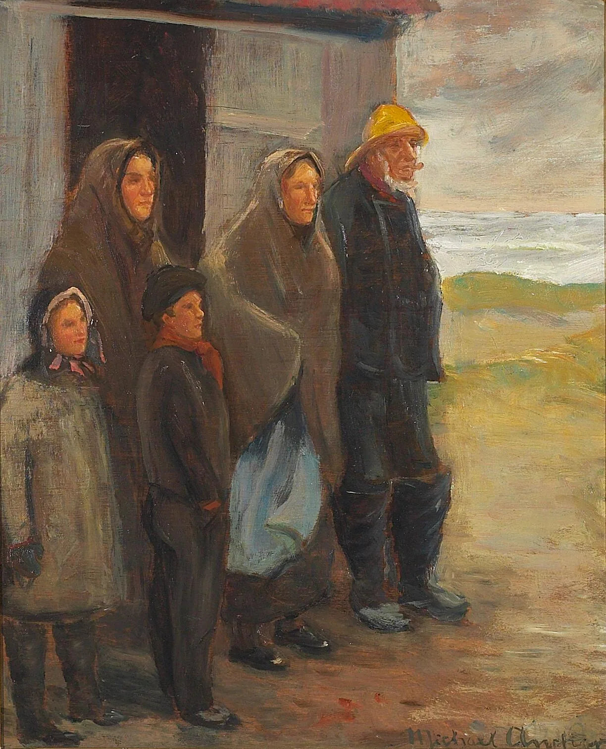 Moments périlleux. - Michael Peter Ancher image 1 reproduction de peinture à l’huile