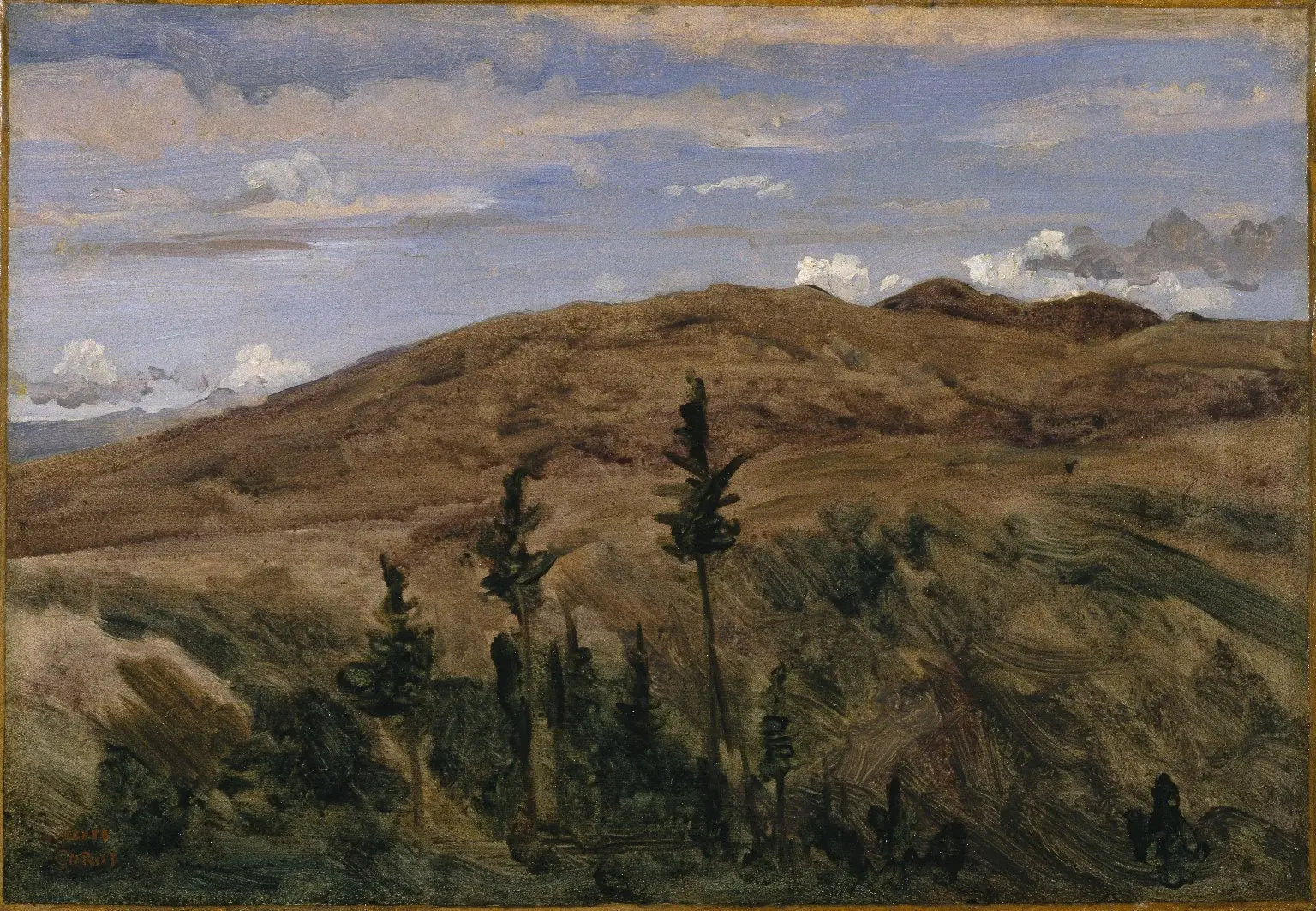 Montagnes d'Auvergne - Jean-Baptiste Camille Corot image 1 copie peinte à la main à l’huile