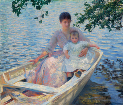 Mother and Child in a Boat - Edmund Charles Tarbell - Alpha Reproduction