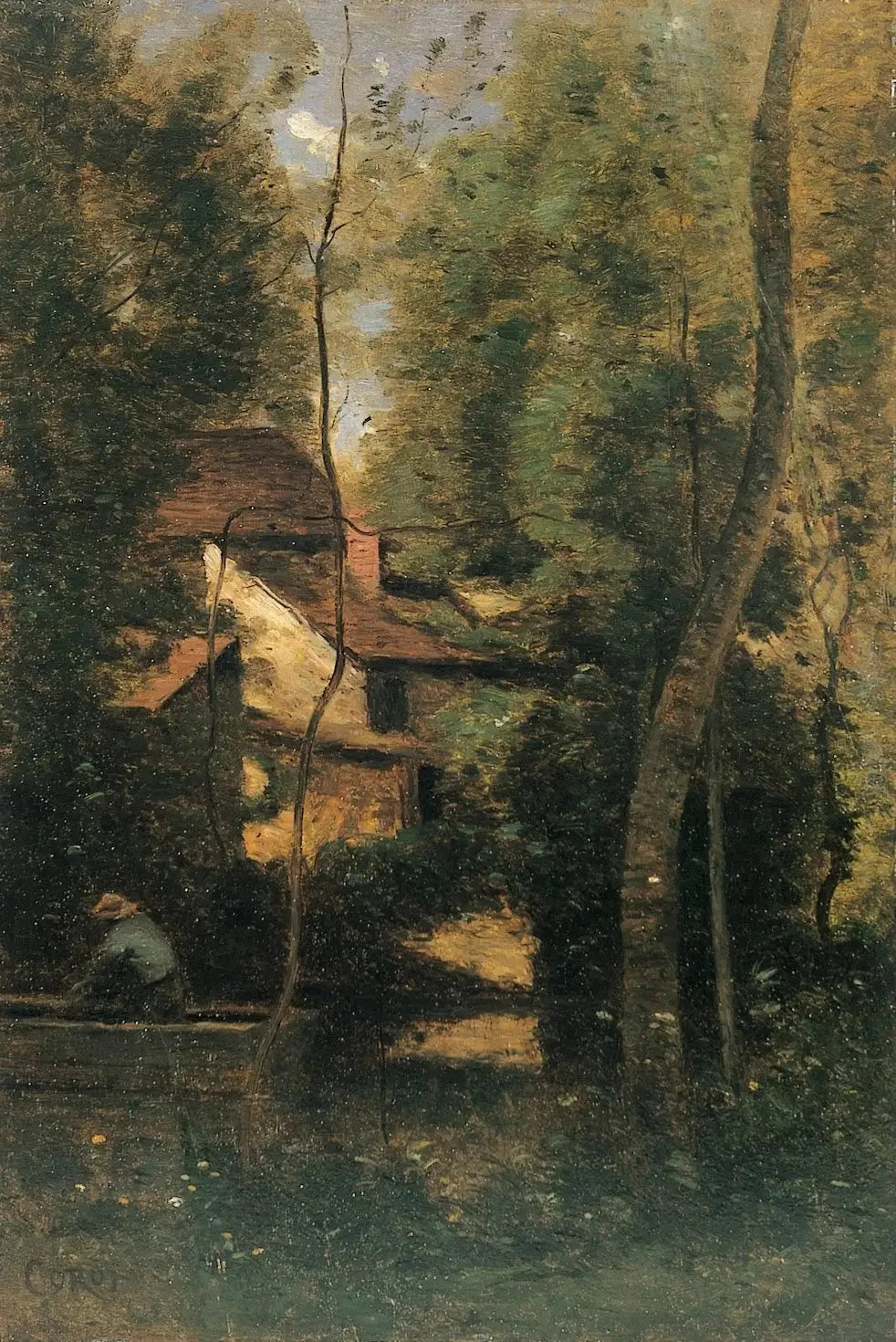Mothois (Oise) près de Gournay-en-Bray - Jean-Baptiste Camille Corot image 1 reproduction artisanale de tableau