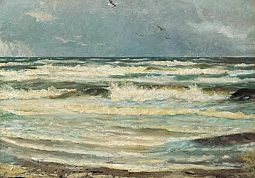 Mouettes à Skagen Sønderstrand. - Michael Peter Ancher image 1 reproduction réalisée par Alpha Reproduction