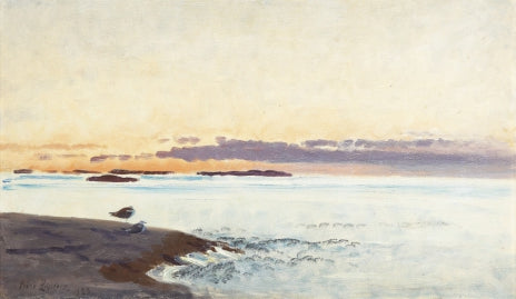 Mouettes sur l'îlot - Bruno Liljefors image 1 reproduction artisanale de tableau