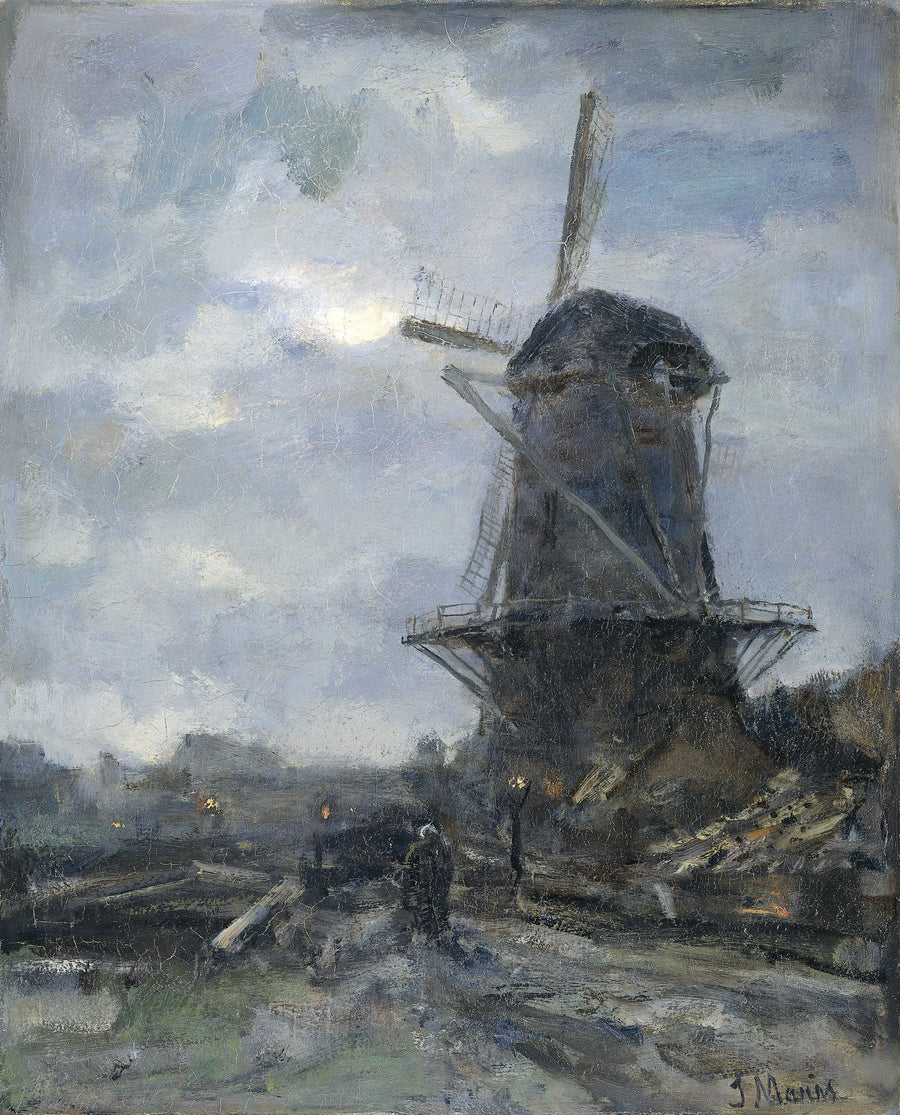 Moulin au clair de lune - Jacob Maris