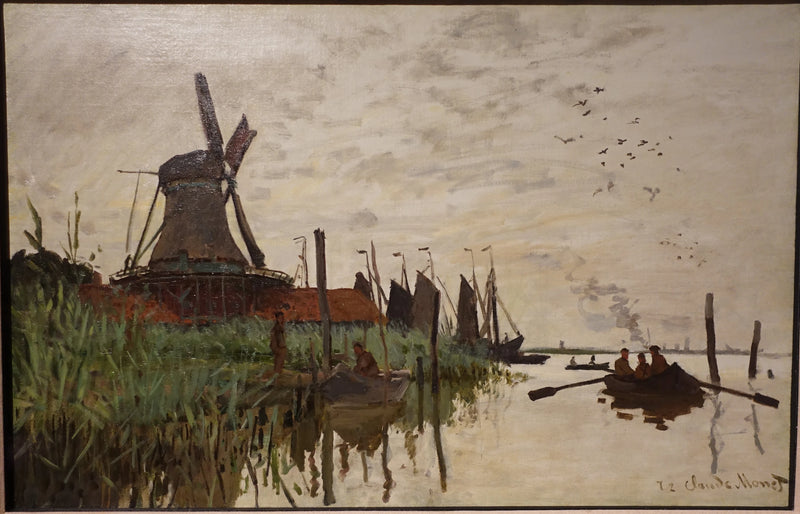 กังหันลมและเรือใกล้ Zaandam W177 - Claude Monet