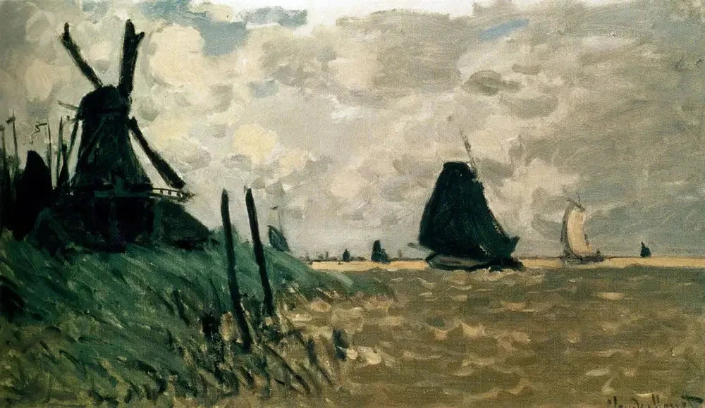 Un moulin à vent près de Zaandam W178 par Claude Monet, Ashmolean Museum Oxford