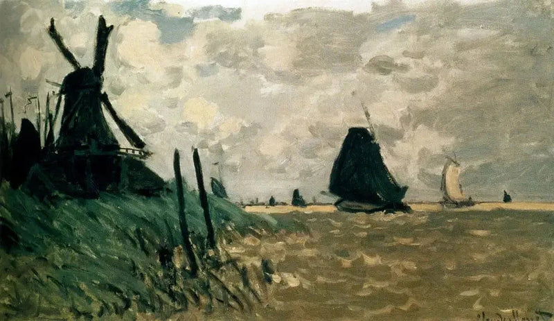 กังหันลมใกล้ Zaandam W178 - Claude Monet