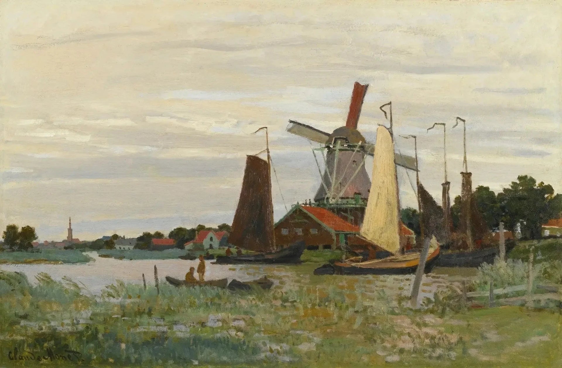 Un moulin à Zaandam W171 par Claude Monet, 1871, collection particulière