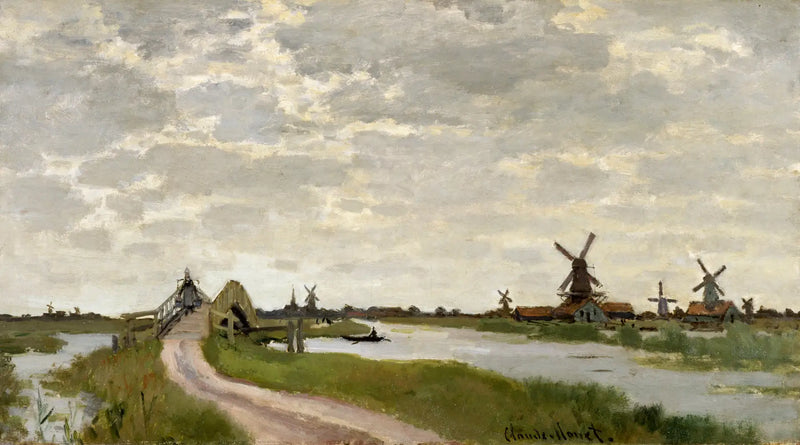 กังหันลมใกล้ Zaandam - Claude Monet