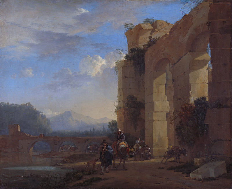 Les muletiers dans une ruine italienne - Jan Asselyn
