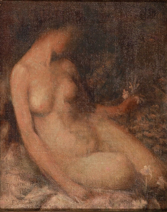 Mulher e flor - Estudo para “Sonho Místico” - Eliseu Visconti image 1 copie de tableau peinte à la main