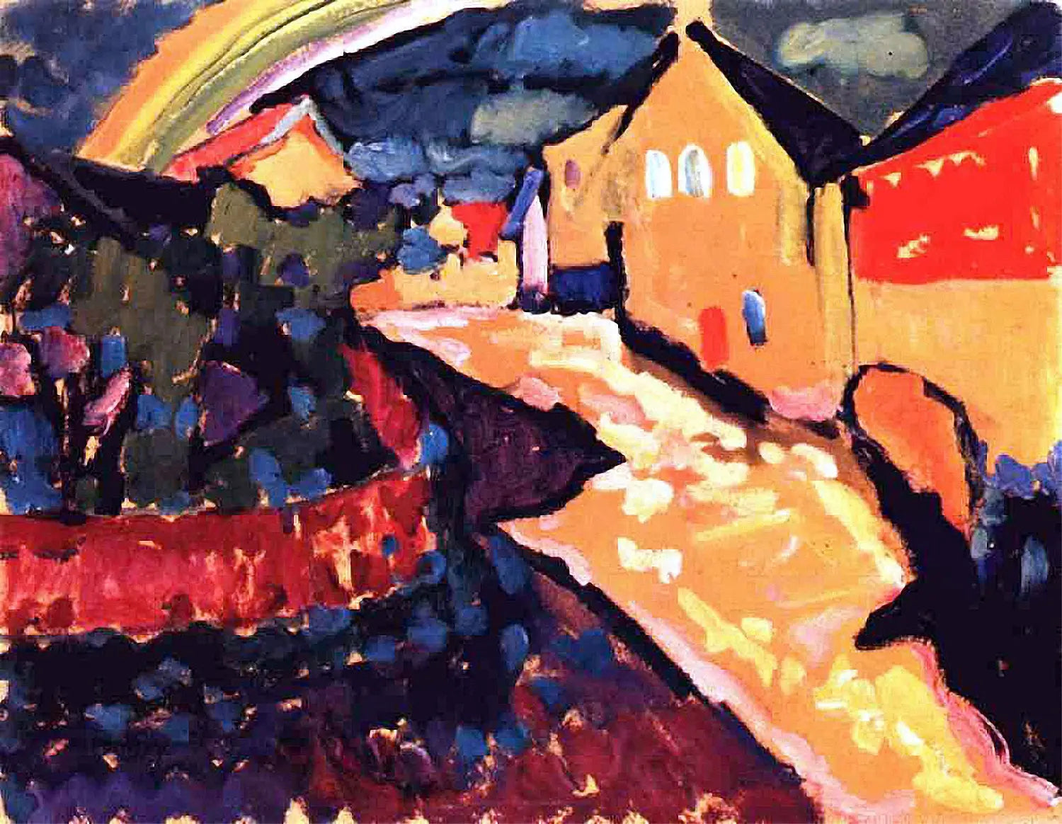 Murnau avec arc-en-ciel - Vassily Kandinsky image 1 reproduction artisanale de tableau