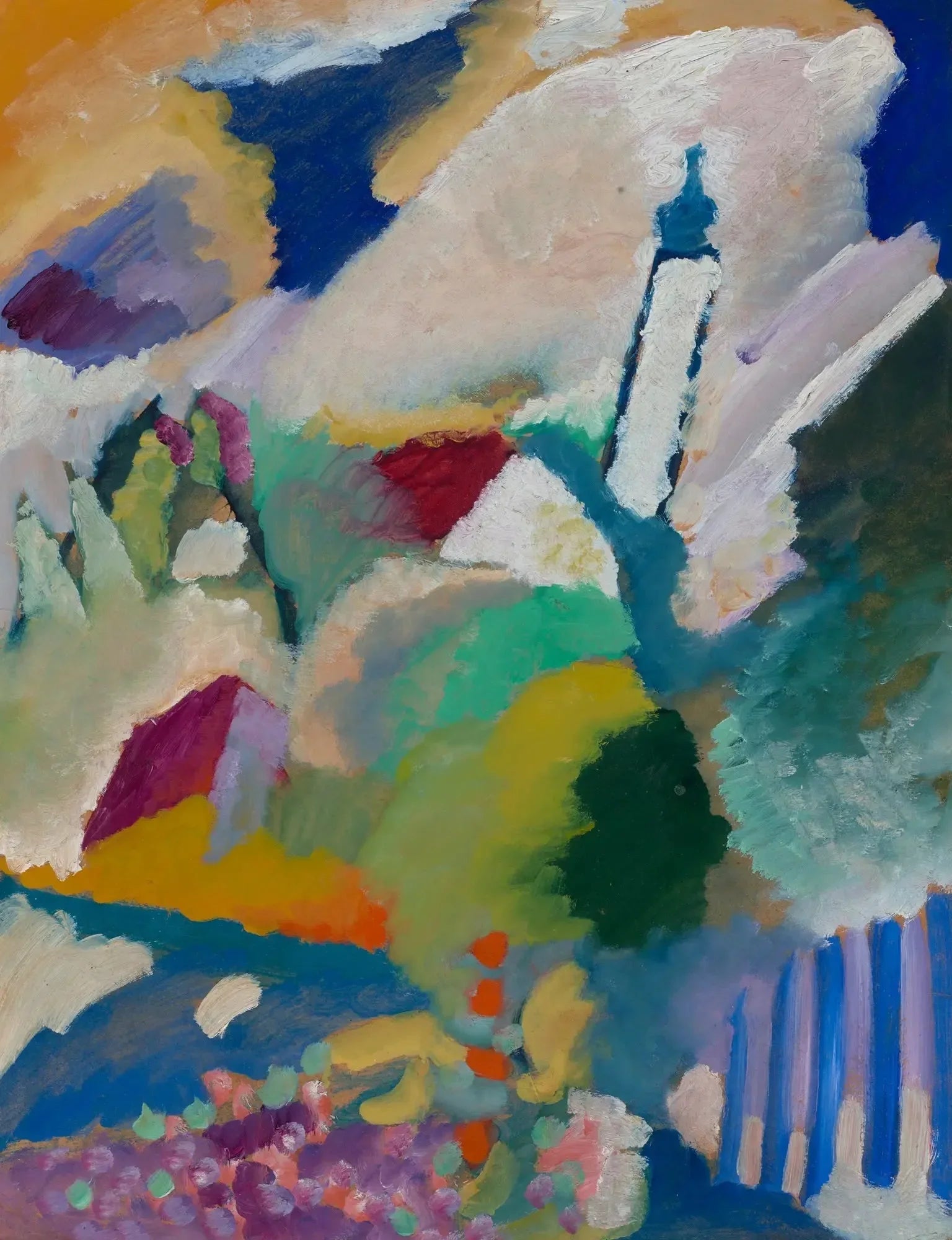 Murnau avec l'église I - Vassily Kandinsky image 1 copie peinte à la main à l’huile