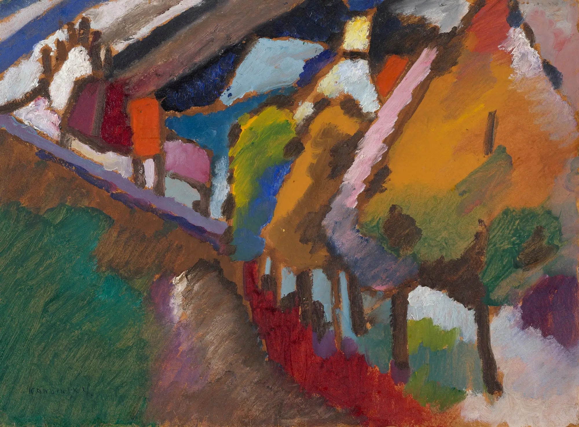 Murnau - Château et église - Vassily Kandinsky image 1 copie de tableau peinte à la main