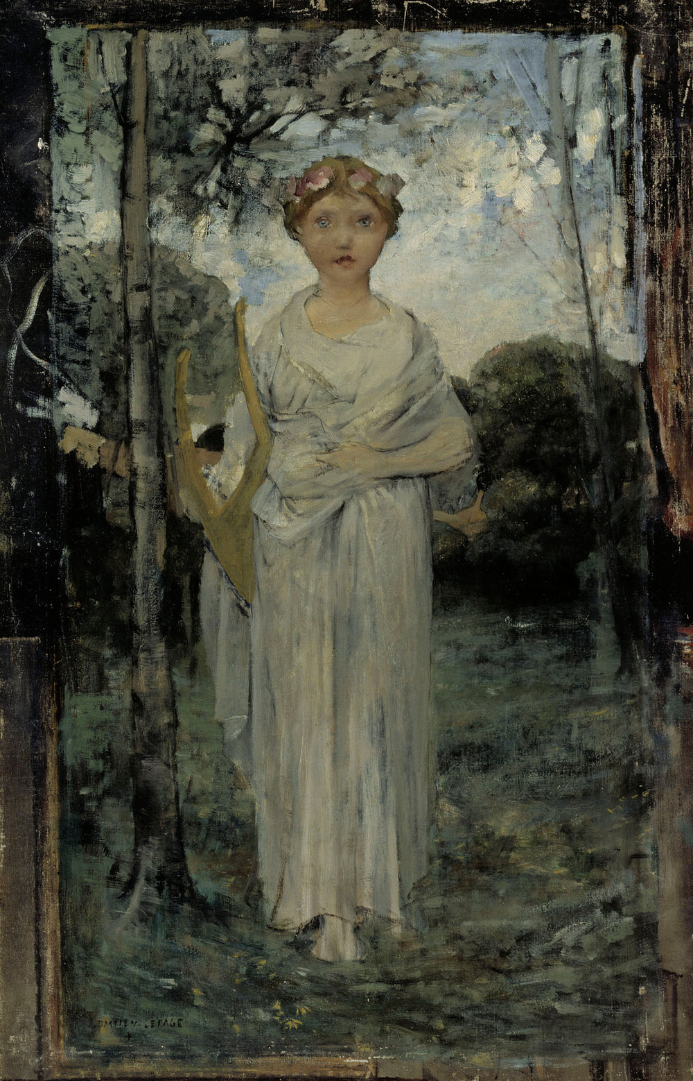 Muse, Étude - Jules Bastien-Lepage image 1 copie peinte à la main à l’huile