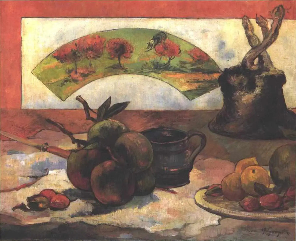 Nature morte à l'éventail - Paul Gauguin image 1 reproduction de peinture à l’huile