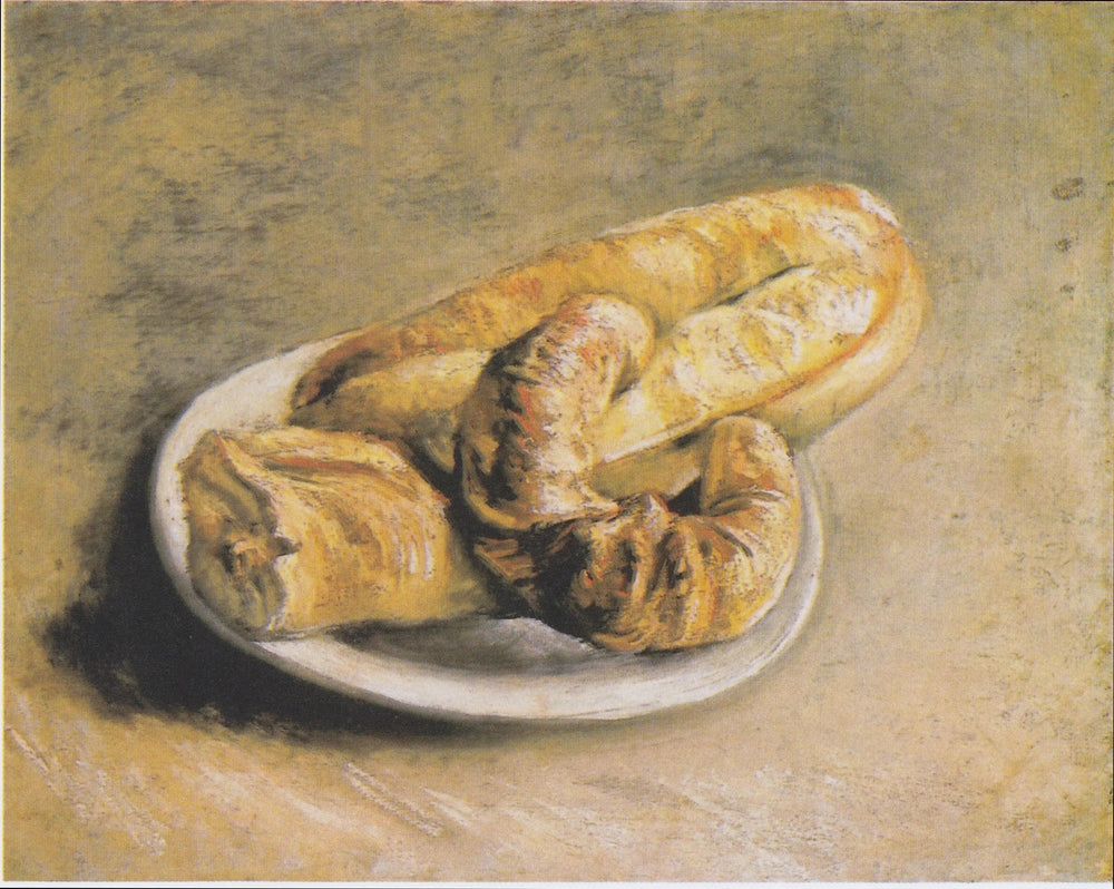 Reproduction du tableau « Nature morte, assiette avec du pain - Vincent van Gogh » par Alpha Reproduction en peinture à l’huile