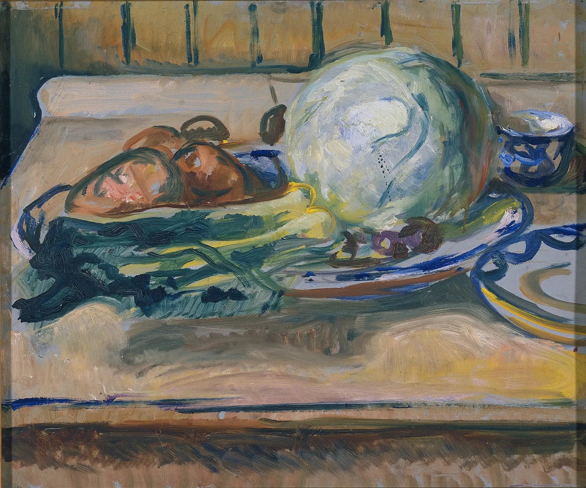 Nature morte au chou et autres légumes - Edvard Munch image 1 reproduction artisanale de tableau