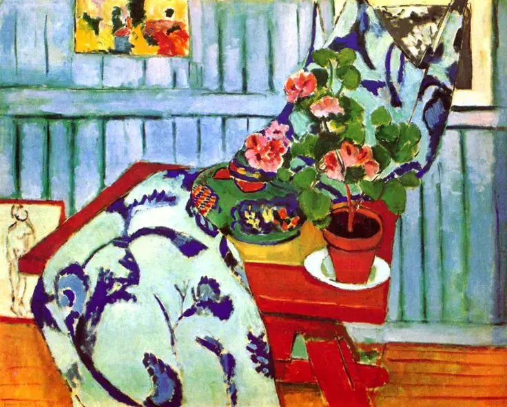 Nature morte au géranium - Henri Matisse image 1 copie peinte à la main à l’huile