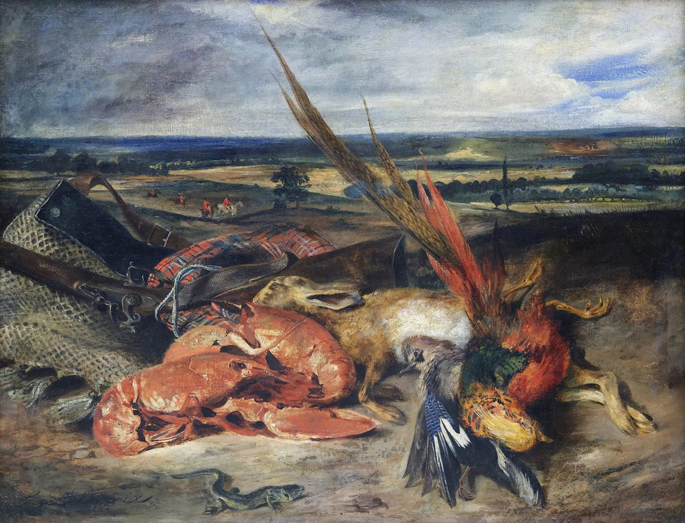 Nature morte au homard - Eugène Delacroix image 1 tableau peint à l’huile sur toile
