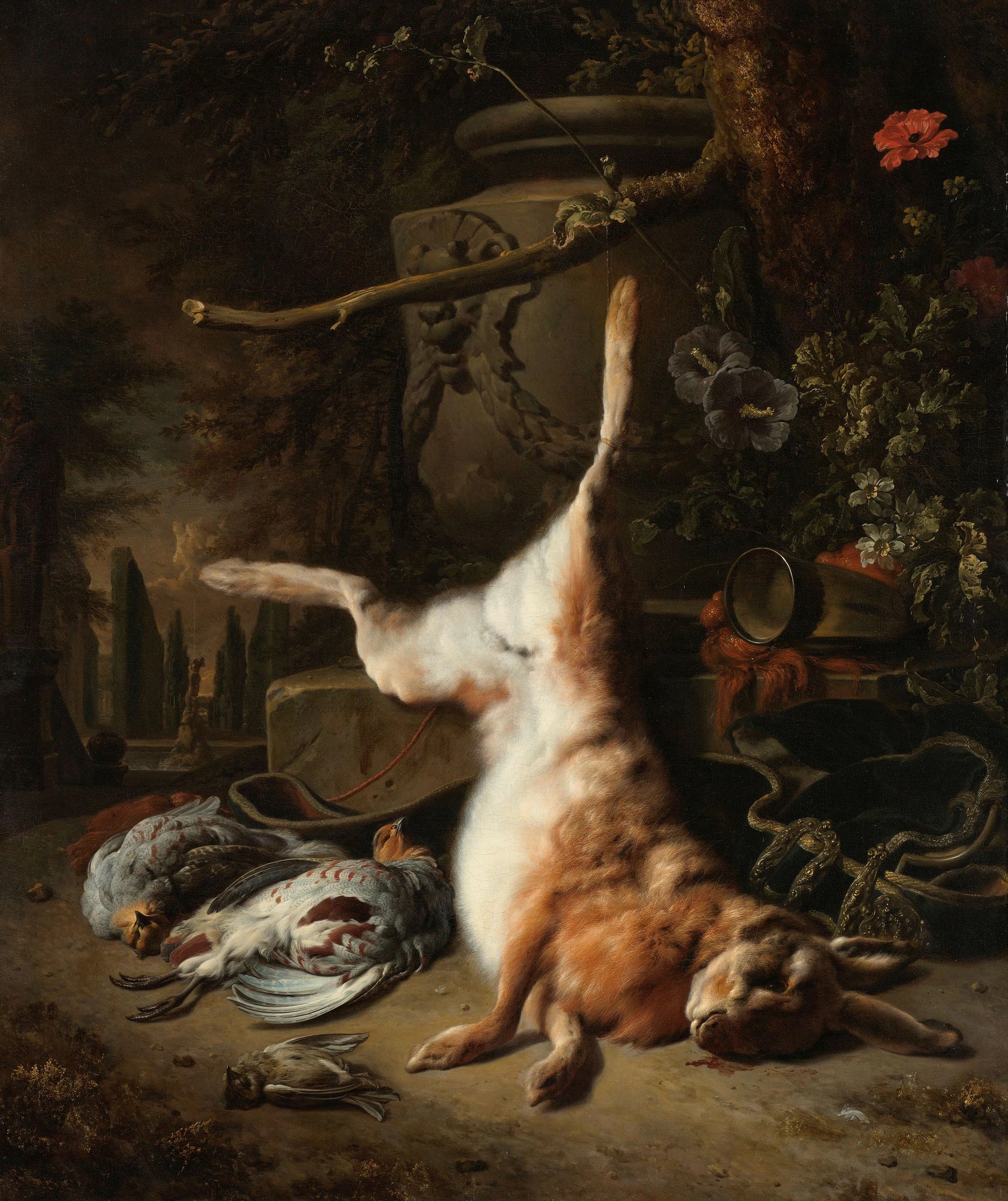 Nature morte au lièvre et autres butins de chasse - Jan Weenix