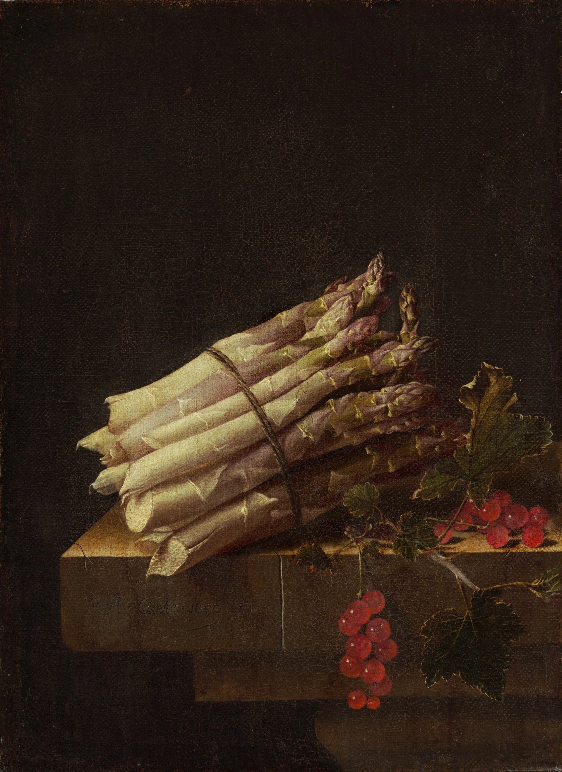 Nature morte aux asperges et groseilles - Adriaen Coorte