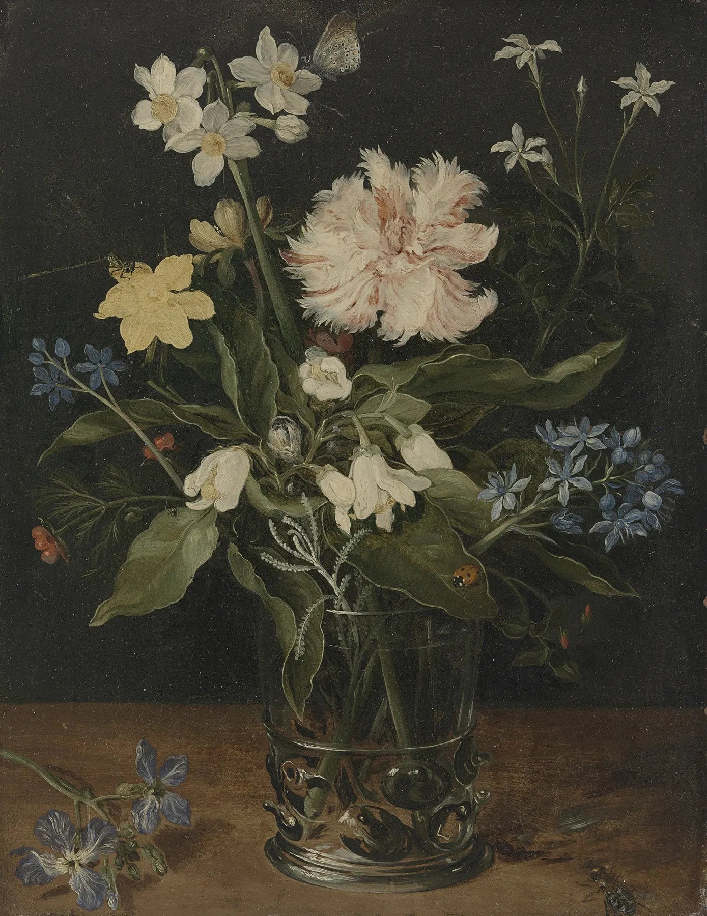 Nature morte aux fleurs dans un verre - Jan Brueghel l'Ancien image 1 tableau peint à l’huile sur toile