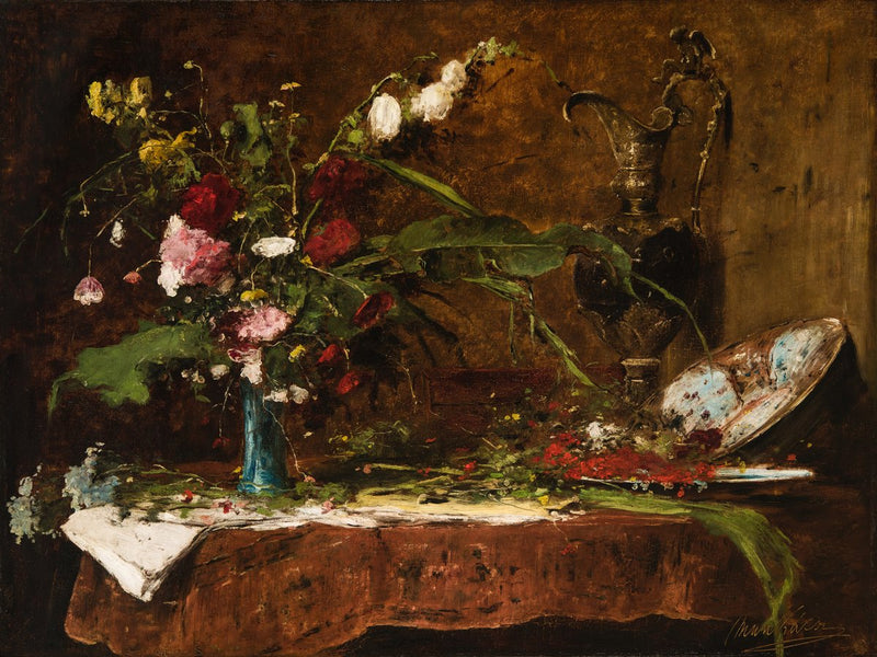 Nature morte aux fleurs et au pichet - Mihály Munkácsy