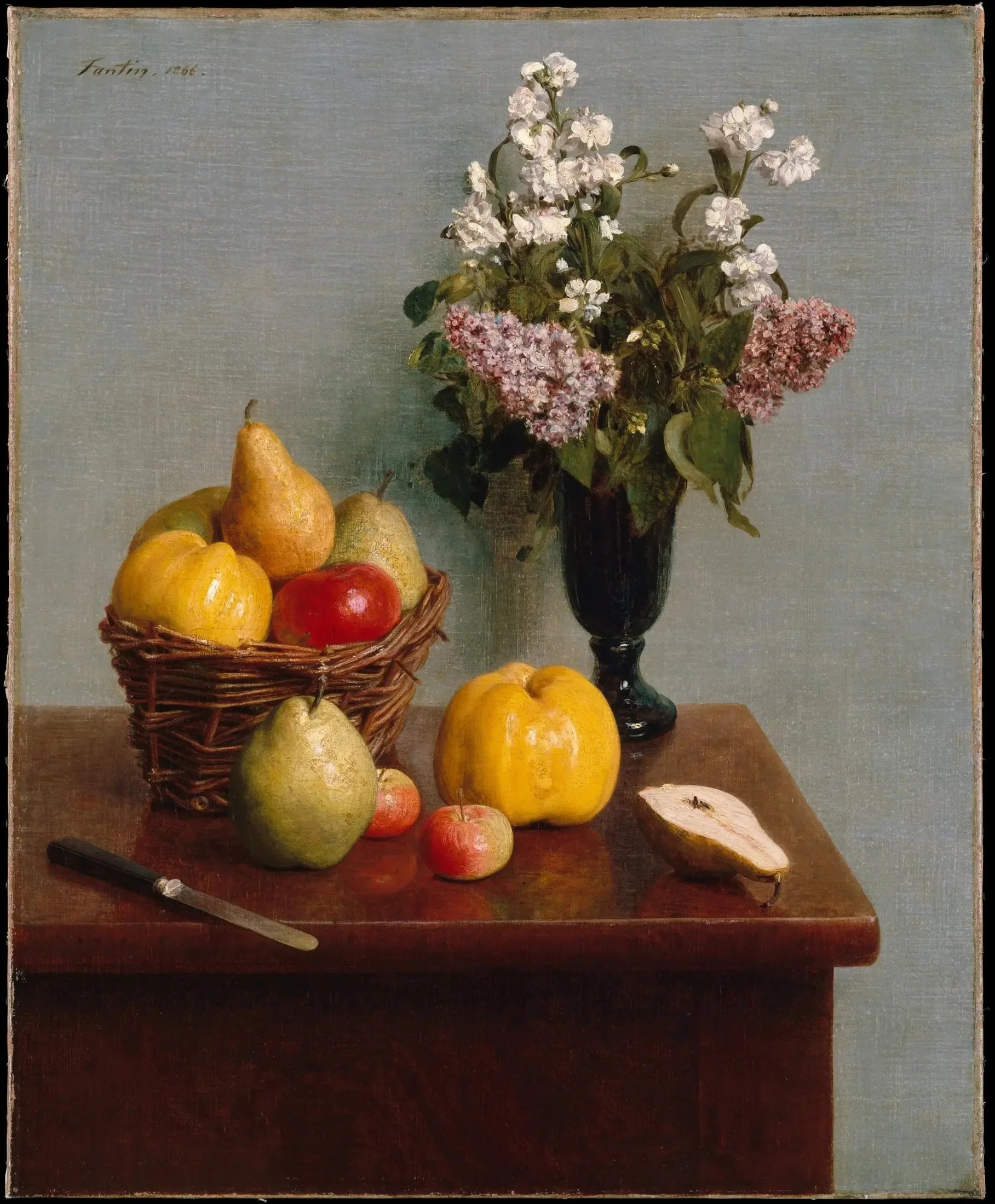 Nature morte aux fleurs et aux fruits - Henri Fantin-Latour image 1 copie de tableau peinte à la main
