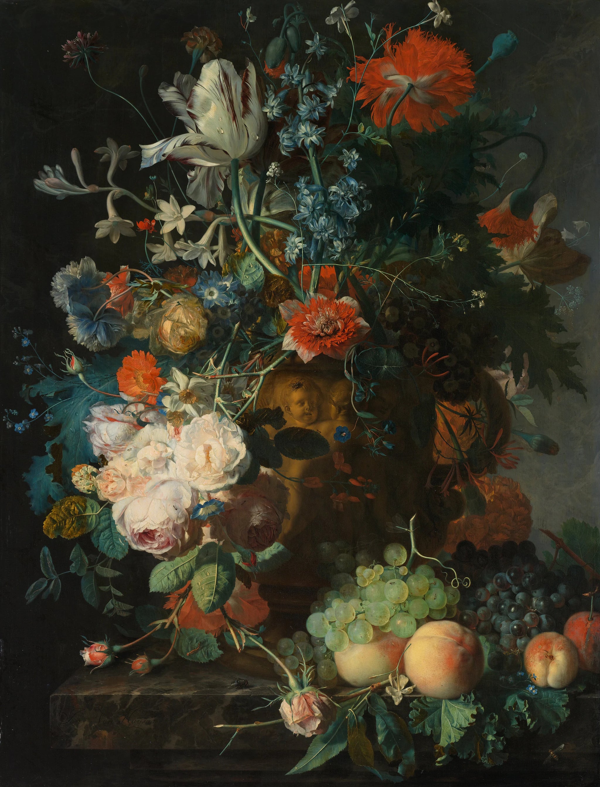 Nature morte aux fleurs et fruits - Jan van Huysum