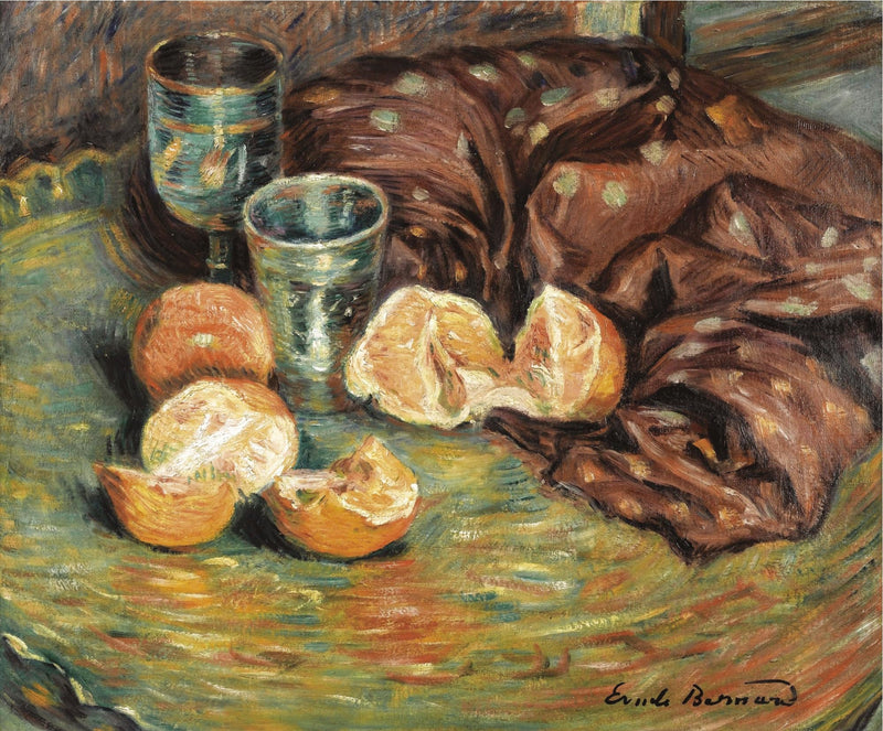 ภาพศิลปะแนวธรรมชาติไร้ชีวิตกับส้ม - Émile Bernard