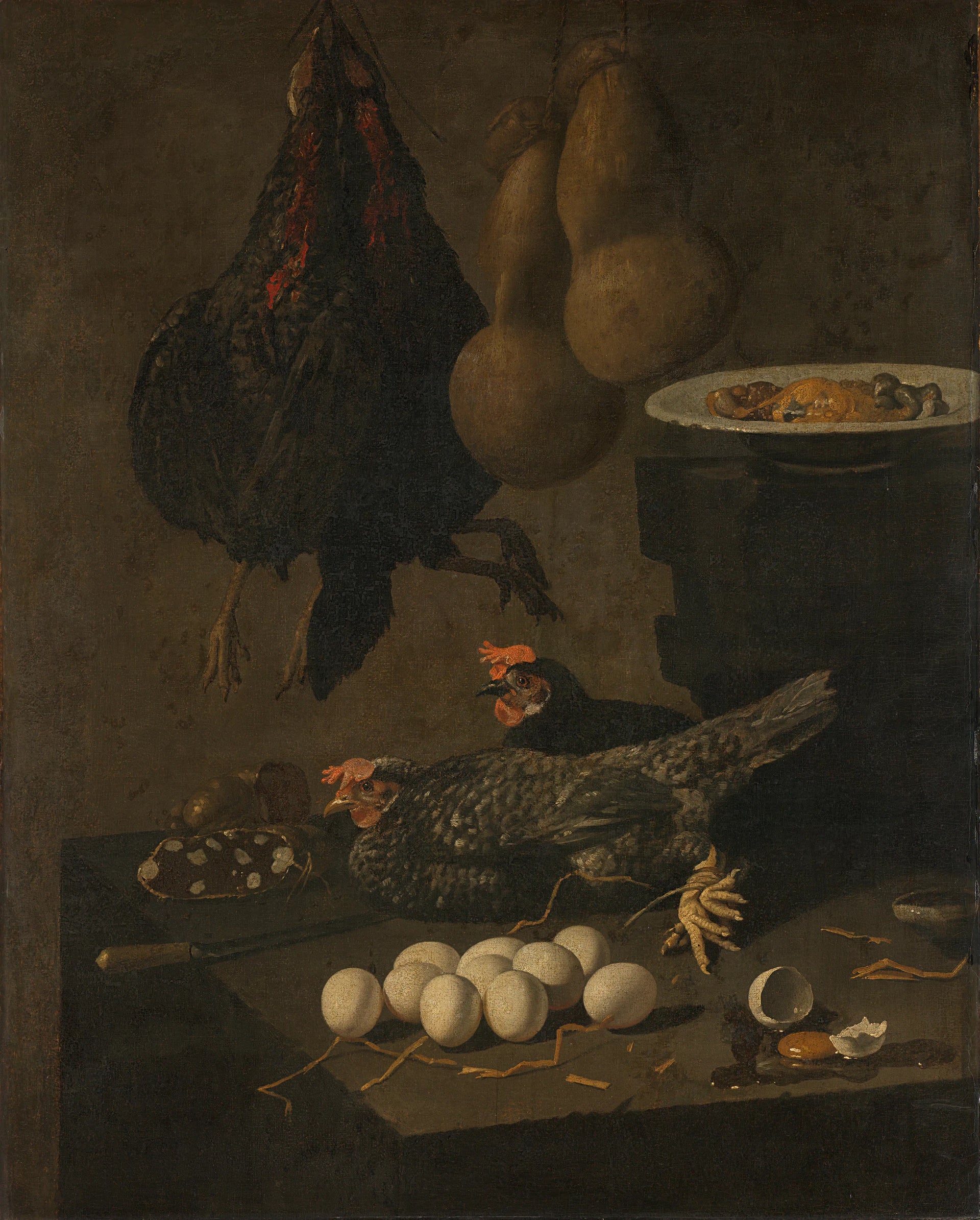 Nature morte aux poules et aux œufs - Giovanni Battista Recco