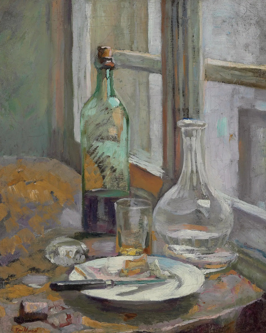 ศิลปะแนวธรรมชาติไร้ชีวิตพร้อมขวดและเหยือก - Édouard Vuillard