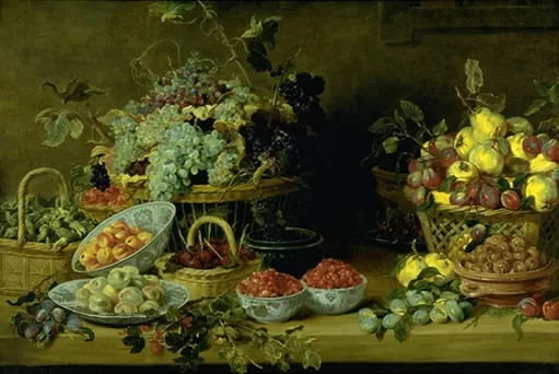 Nature morte avec des fruits sur une table - Frans Snyders image 1 copie de tableau peinte à la main