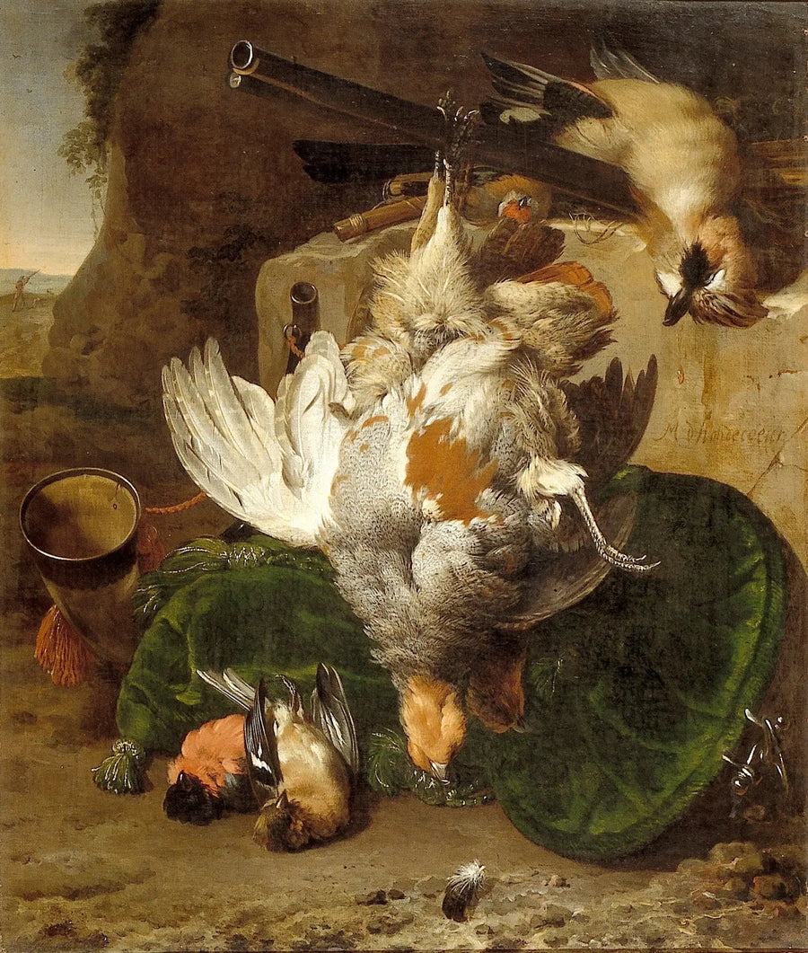 ภาพศพธรรมชาติพร้อมนกตาย - Melchior de Hondecoeter