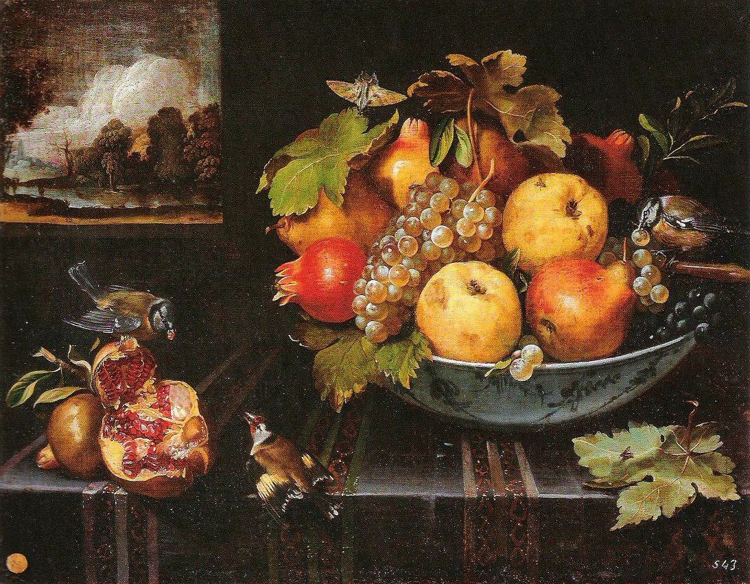 Nature morte avec fruits et oiseaux - Juan van der Hamen image 1 tableau peint à l’huile sur toile