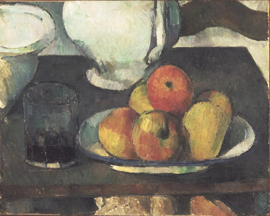 ภาพนิ่งพร้อมผลไม้และแก้วไวน์ - Paul Cézanne